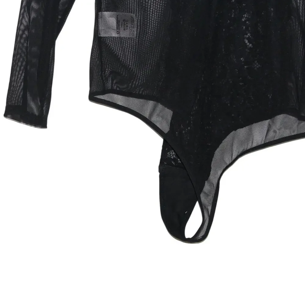 INC International Concepts Black Lace Bodysuit XXL NWT